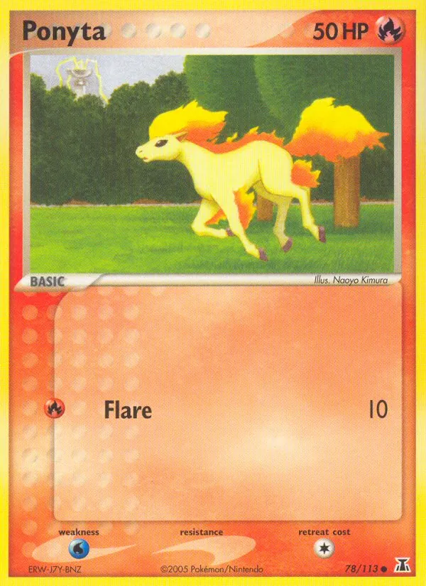 Carta Ponyta, número 78/113 da coleção Delta Species