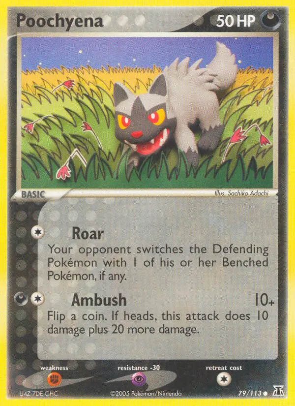 Carta Poochyena, número 79/113 da coleção Delta Species