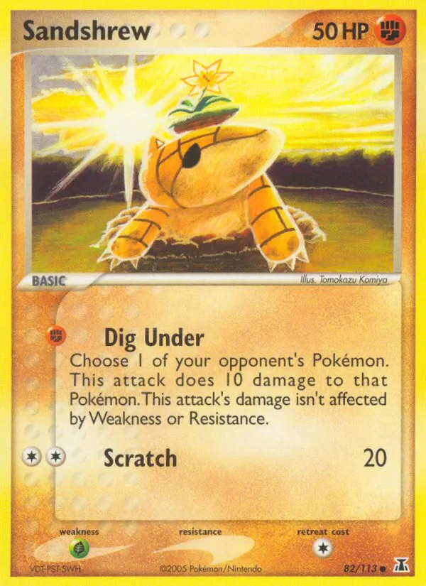 Carta Sandshrew, número 82/113 da coleção Delta Species