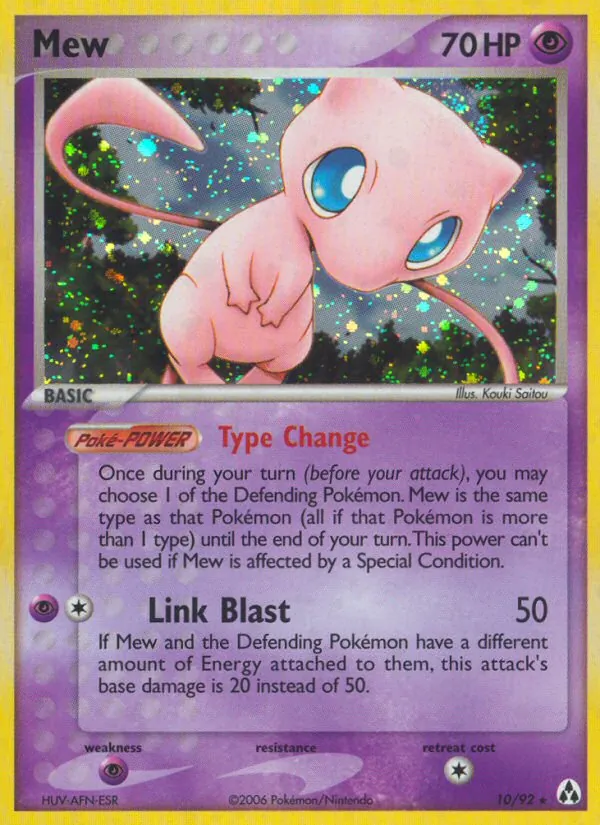 Carta Mew, número 10/92 da coleção Legend Maker