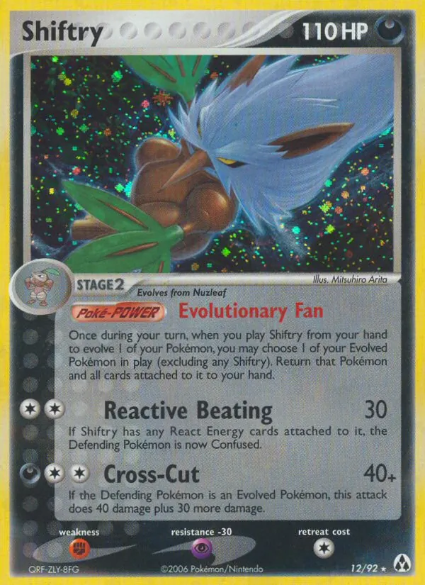 Carta Shiftry, número 12/92 da coleção Legend Maker