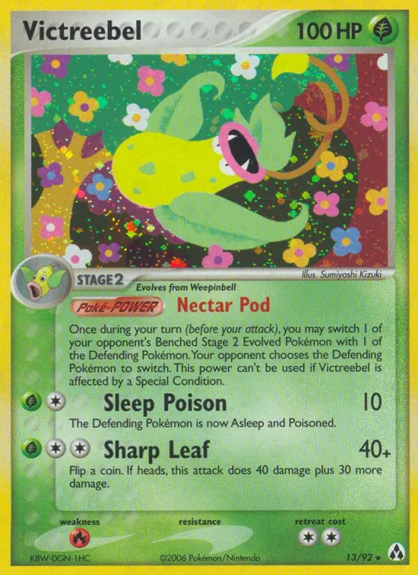 Carta Victreebel, número 13/92 da coleção Legend Maker