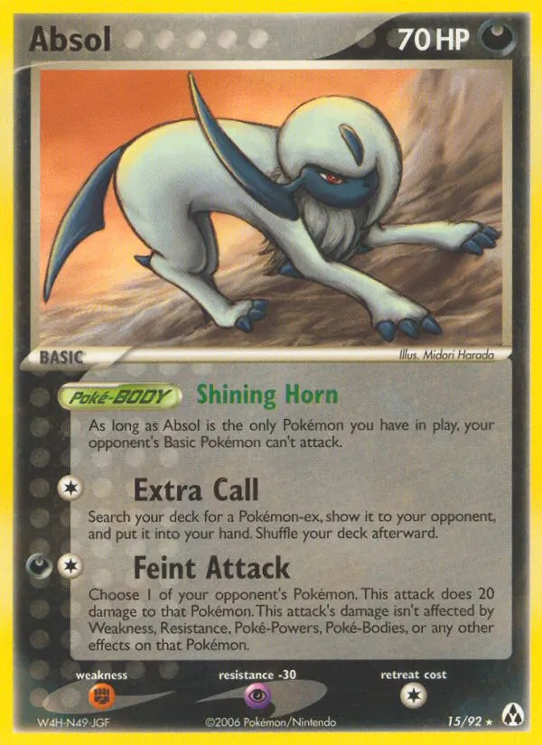 Carta Absol, número 15/92 da coleção Legend Maker