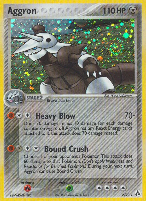 Carta Aggron, número 2/92 da coleção Legend Maker