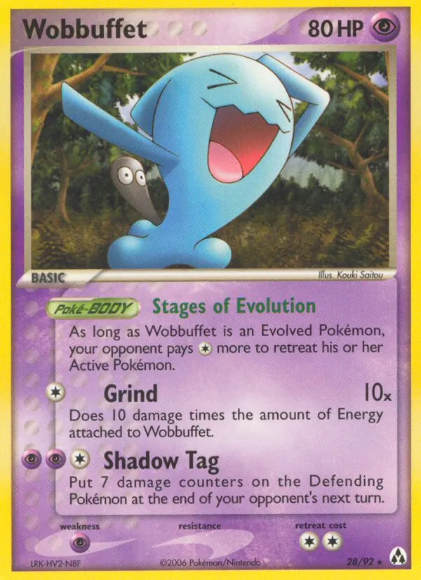 Carta Wobbuffet, número 28/92 da coleção Legend Maker