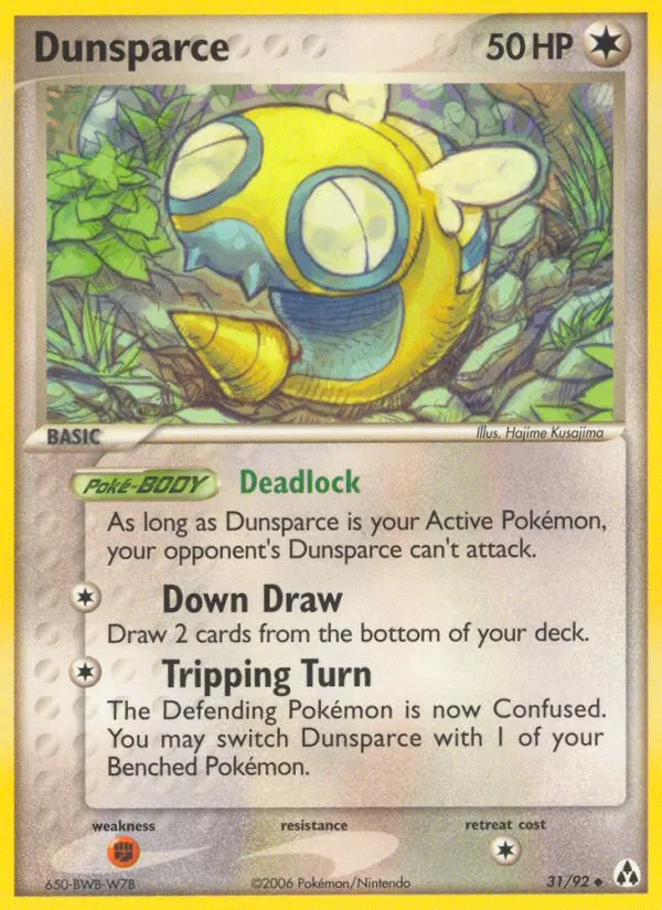 Carta Dunsparce, número 31/92 da coleção Legend Maker