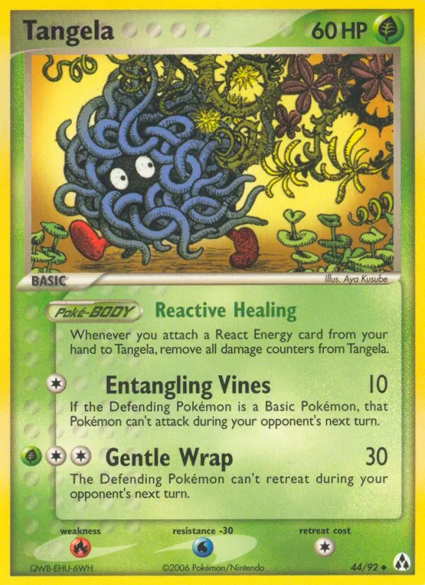 Carta Tangela, número 44/92 da coleção Legend Maker