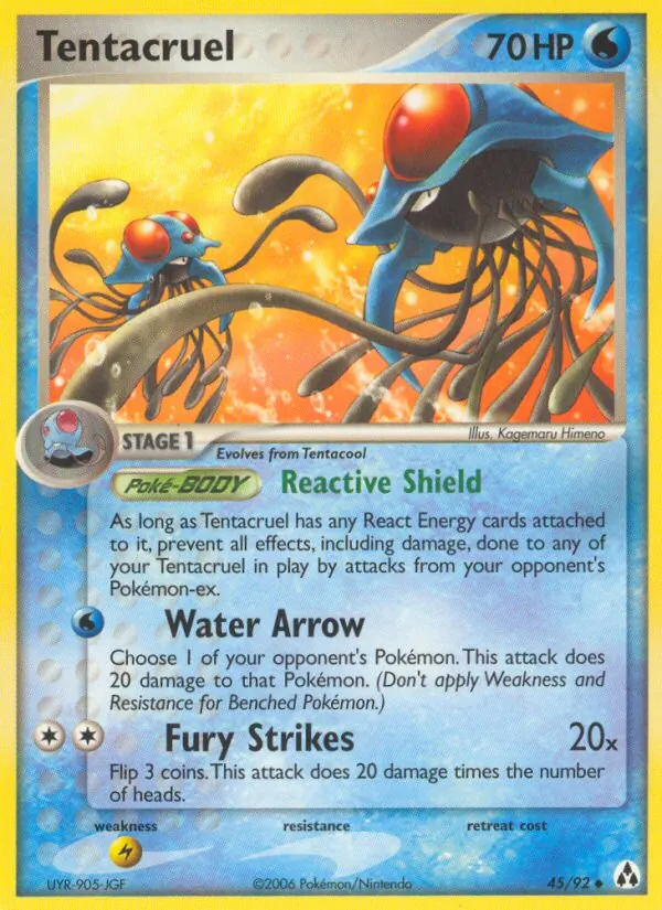 Carta Tentacruel, número 45/92 da coleção Legend Maker