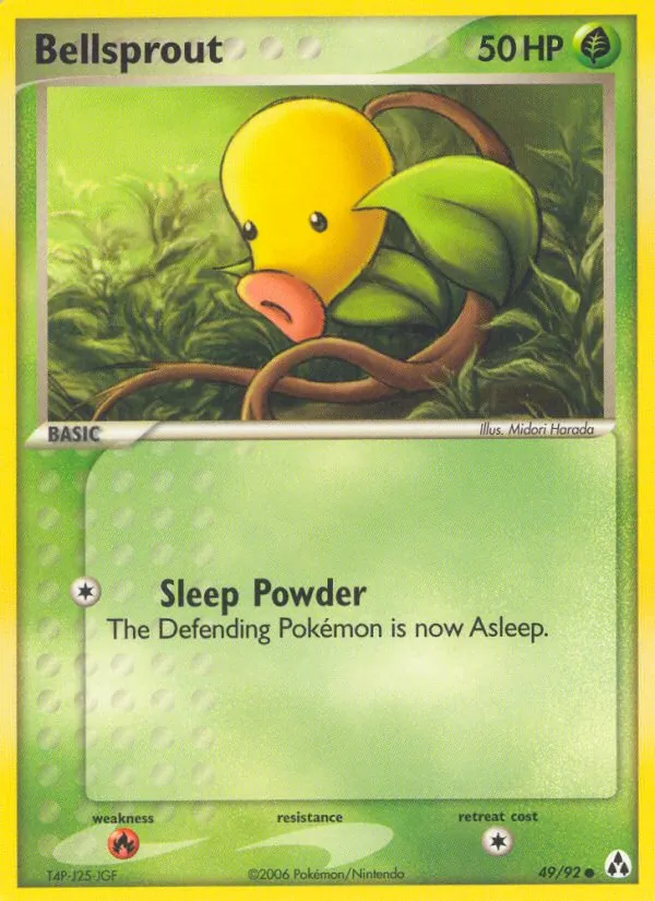 Carta Bellsprout, número 49/92 da coleção Legend Maker