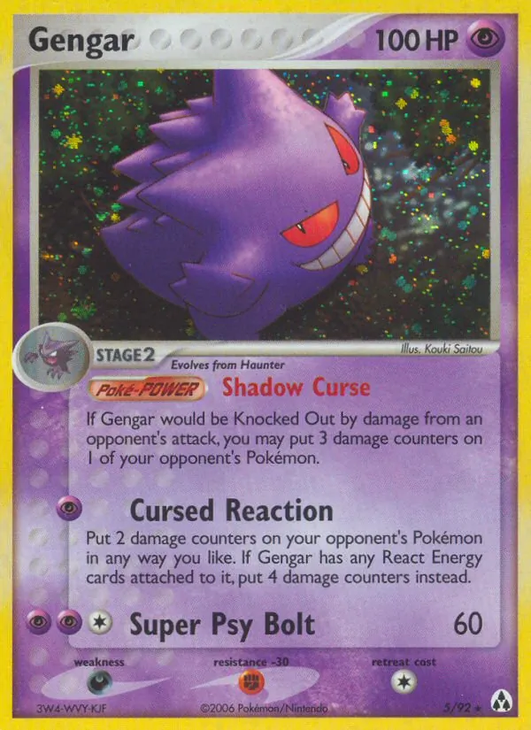 Carta Gengar, número 5/92 da coleção Legend Maker