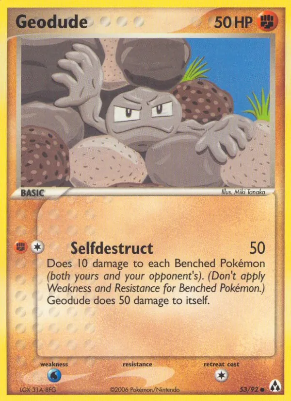 Carta Geodude, número 53/92 da coleção Legend Maker