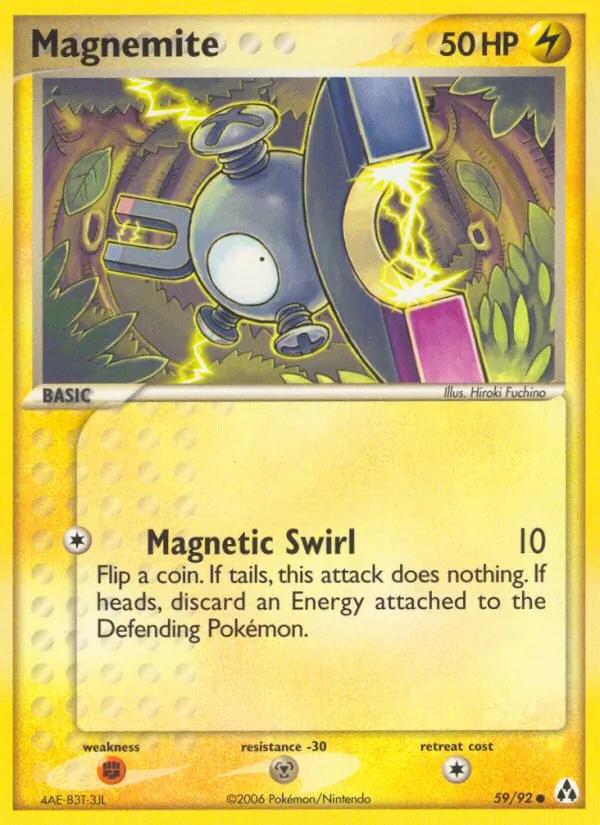 Carta Magnemite, número 59/92 da coleção Legend Maker