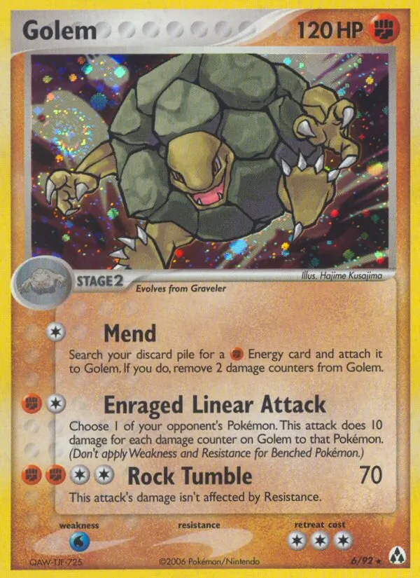 Carta Golem, número 6/92 da coleção Legend Maker