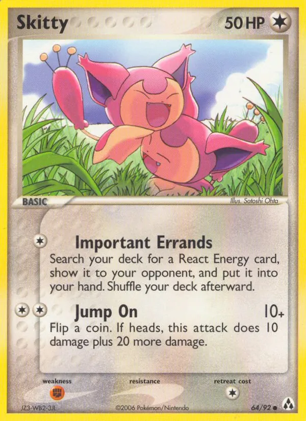 Carta Skitty, número 64/92 da coleção Legend Maker