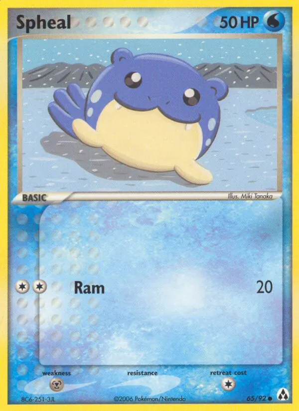 Carta Spheal, número 65/92 da coleção Legend Maker