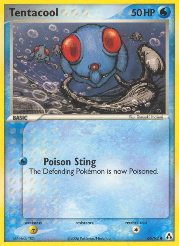 Carta Tentacool, número 66/92 da coleção Legend Maker