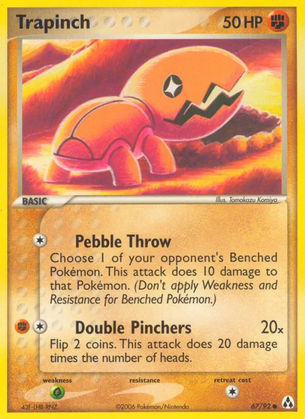 Carta Trapinch, número 67/92 da coleção Legend Maker