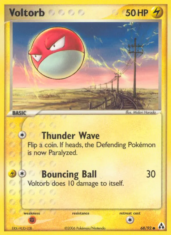 Carta Voltorb, número 68/92 da coleção Legend Maker