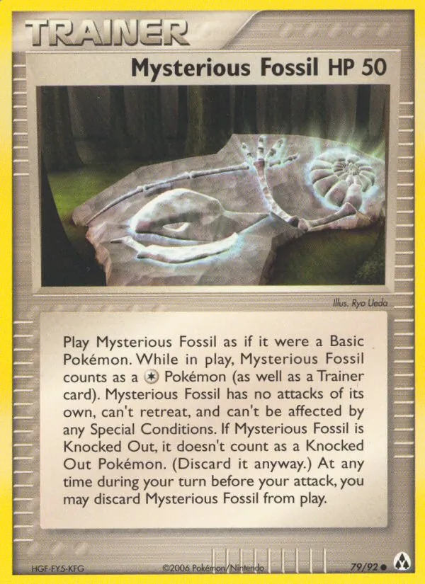 Carta Mysterious Fossil, número 79/92 da coleção Legend Maker