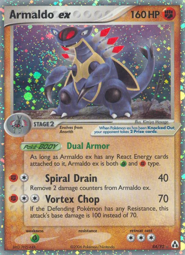 Carta Armaldo ex, número 84/92 da coleção Legend Maker