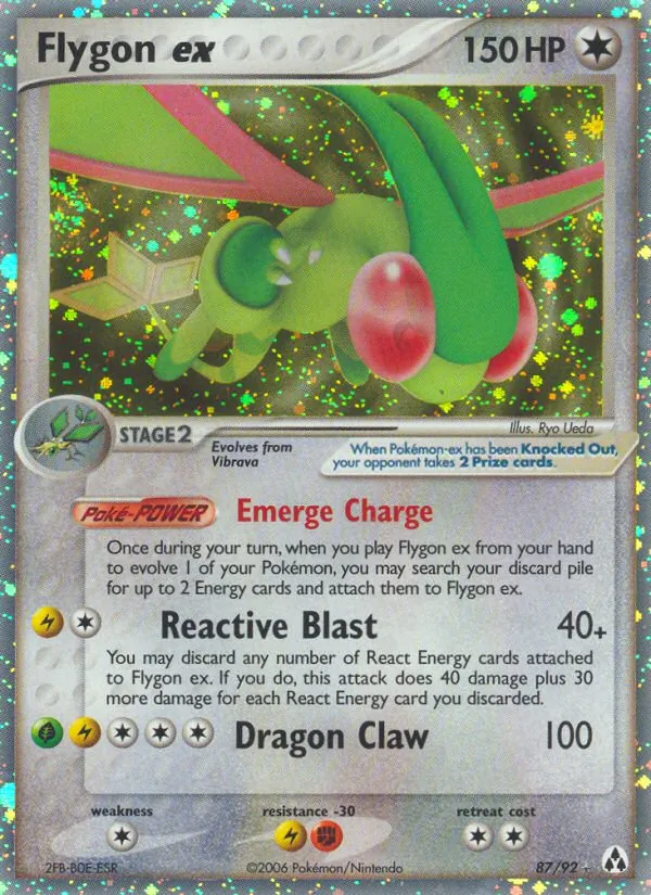 Carta Flygon ex, número 87/92 da coleção Legend Maker