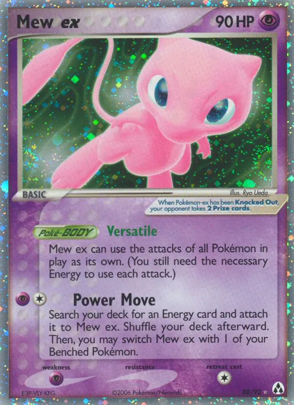 Carta Mew ex, número 88/92 da coleção Legend Maker