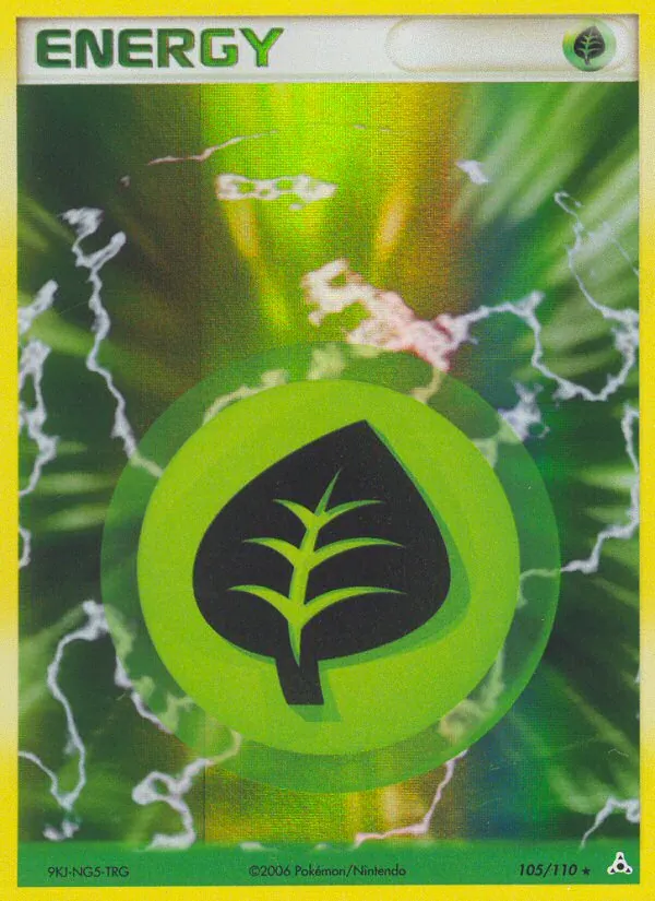 Carta Grass Energy, número 105/110 da coleção Holon Phantoms