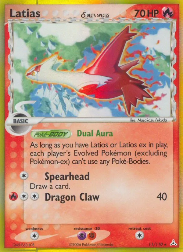 Carta Latias δ, número 11/110 da coleção Holon Phantoms