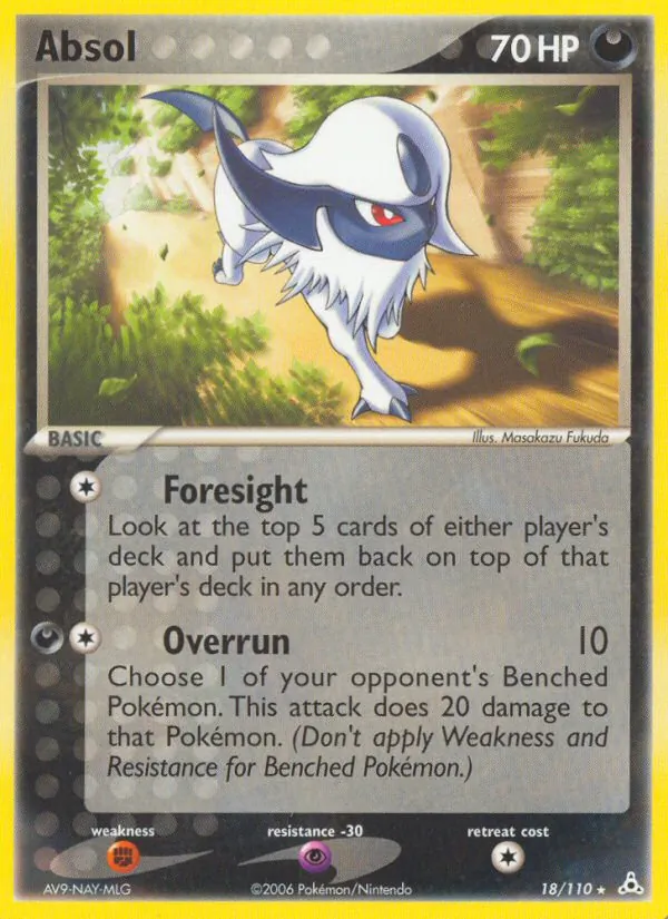 Carta Absol, número 18/110 da coleção Holon Phantoms