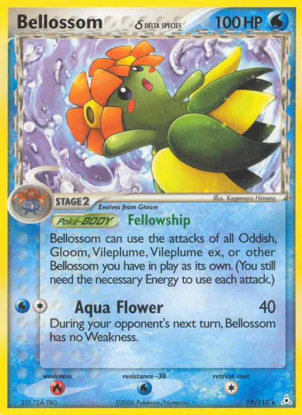 Carta Bellossom δ, número 19/110 da coleção Holon Phantoms