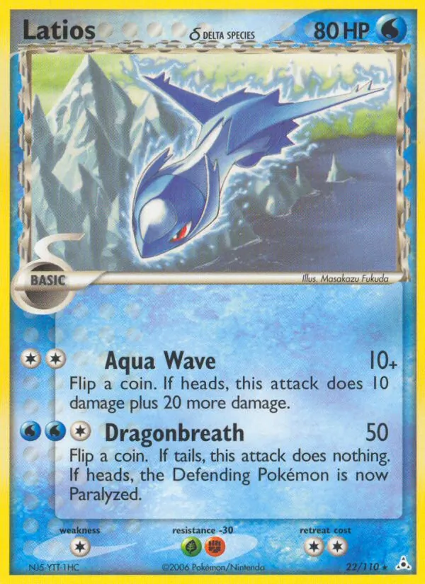 Carta Latios δ, número 22/110 da coleção Holon Phantoms