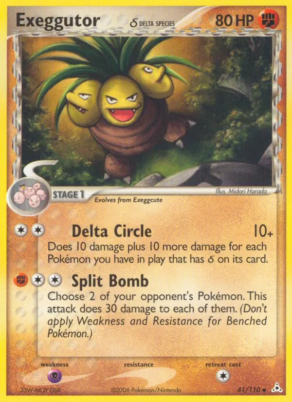 Carta Exeggutor δ, número 41/110 da coleção Holon Phantoms
