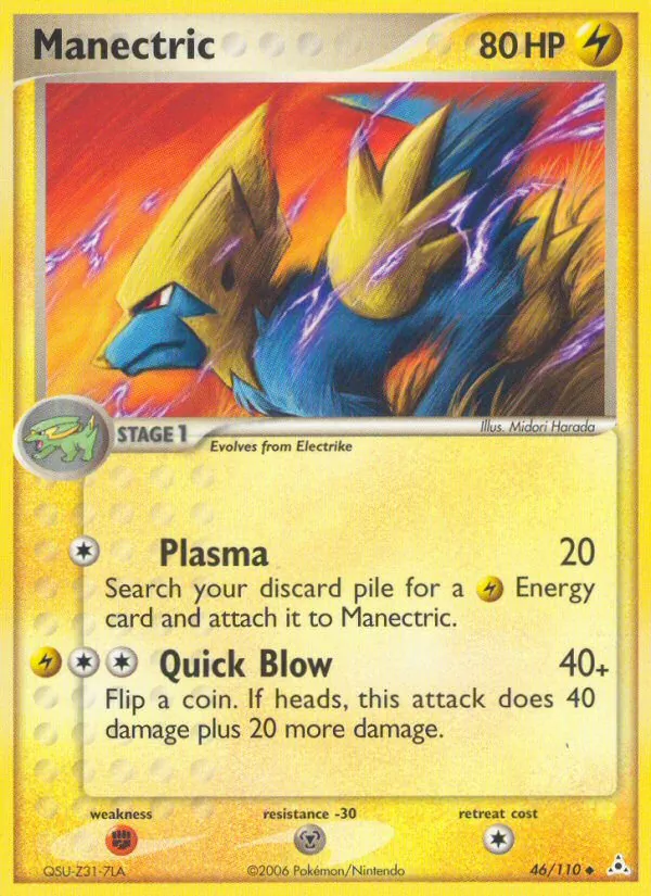 Carta Manectric, número 46/110 da coleção Holon Phantoms
