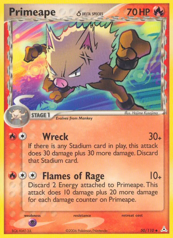 Carta Primeape δ, número 50/110 da coleção Holon Phantoms