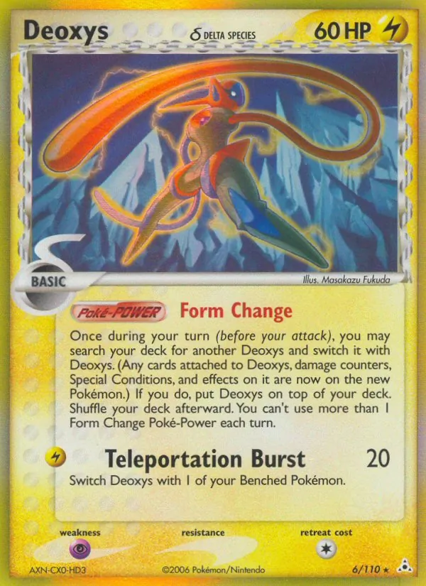 Carta Deoxys δ, número 6/110 da coleção Holon Phantoms