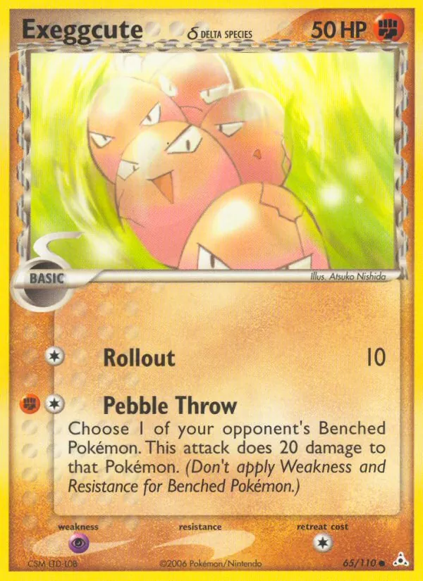 Carta Exeggcute δ, número 65/110 da coleção Holon Phantoms