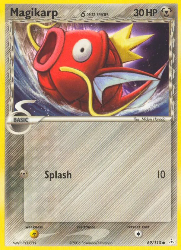 Carta Magikarp δ, número 69/110 da coleção Holon Phantoms