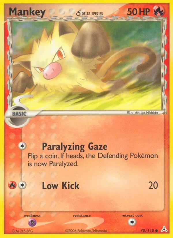 Carta Mankey δ, número 70/110 da coleção Holon Phantoms