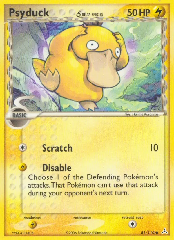 Carta Psyduck δ, número 81/110 da coleção Holon Phantoms