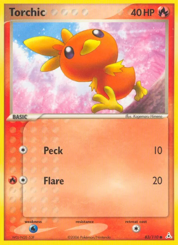 Carta Torchic, número 83/110 da coleção Holon Phantoms