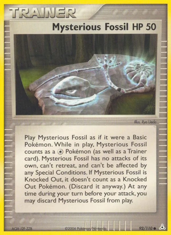 Carta Mysterious Fossil, número 92/110 da coleção Holon Phantoms