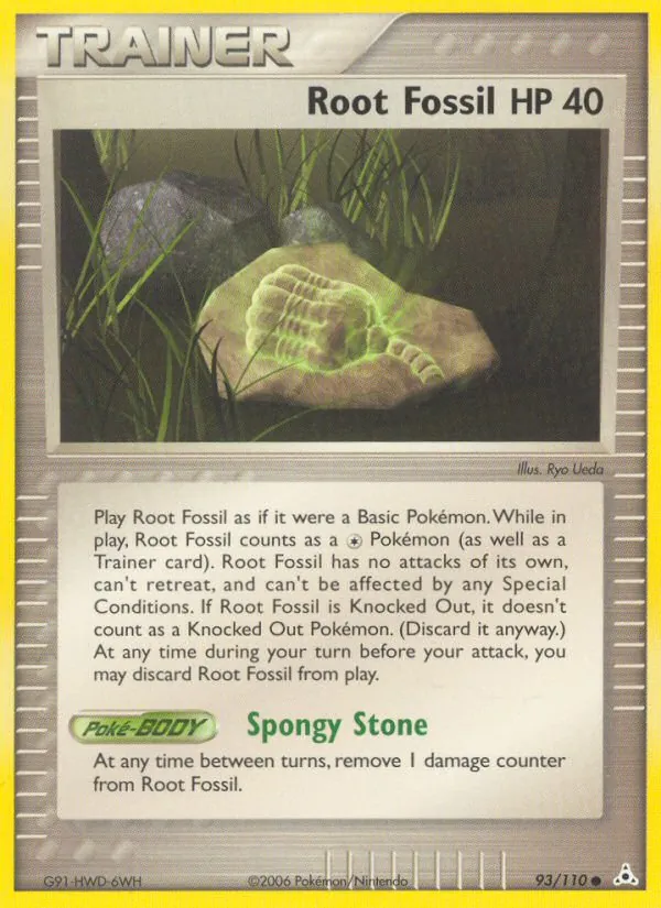Carta Root Fossil, número 93/110 da coleção Holon Phantoms