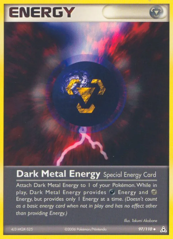Carta Dark Metal Energy, número 97/110 da coleção Holon Phantoms
