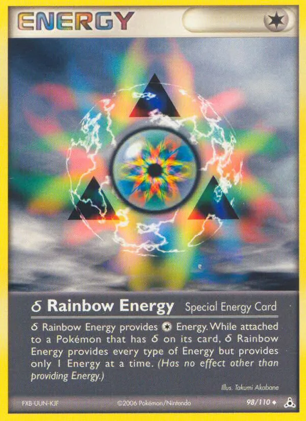 Carta δ Rainbow Energy, número 98/110 da coleção Holon Phantoms