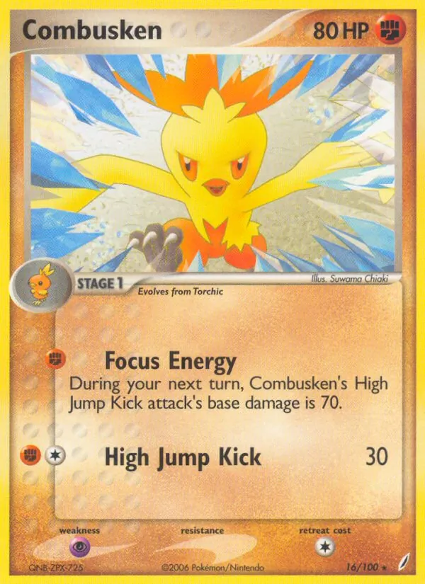 Carta Combusken, número 16/100 da coleção Crystal Guardians