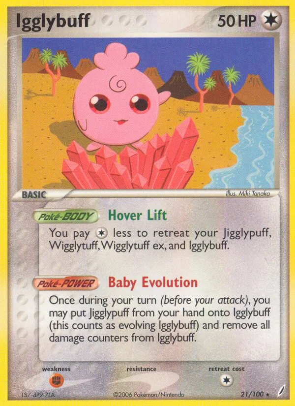 Carta Igglybuff, número 21/100 da coleção Crystal Guardians