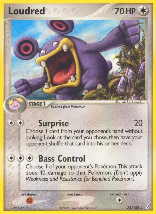 Carta Loudred, número 23/100 da coleção Crystal Guardians