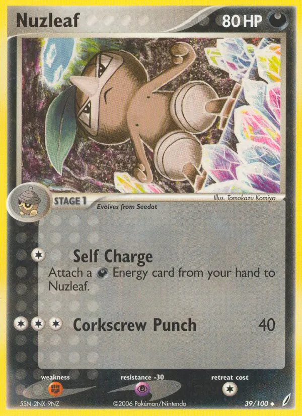 Carta Nuzleaf, número 39/100 da coleção Crystal Guardians