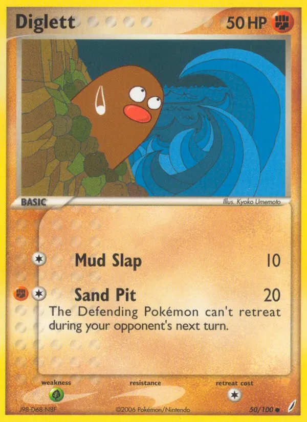 Carta Diglett, número 50/100 da coleção Crystal Guardians