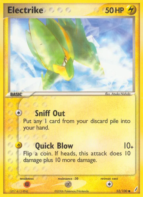 Carta Electrike, número 52/100 da coleção Crystal Guardians